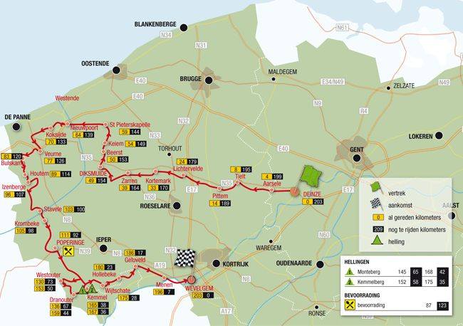 ヘント〜ウェベルヘム2009コースマップ