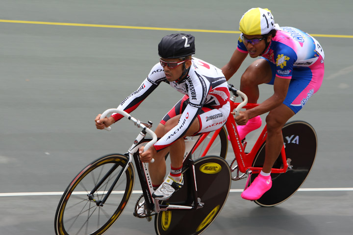 A男子40kmポイントレース　普久原奨と圓谷崇。08年都道府県の1位2位だ