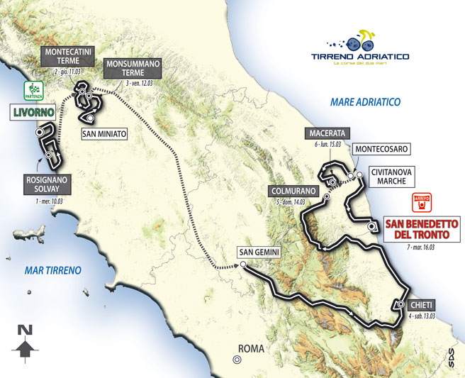 ティレーノ〜アドリアティコ2010コース全体図