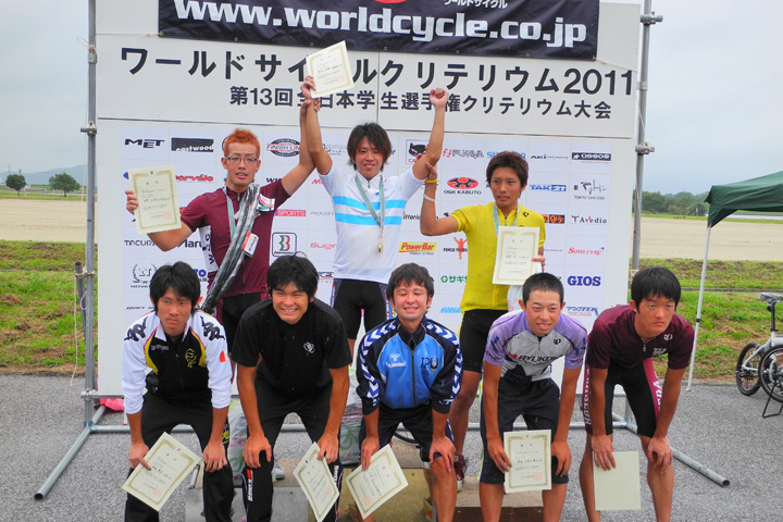 学生選手権クリテリウム男子表彰