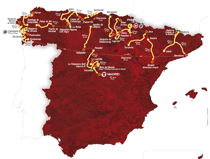 ブエルタ・ア・エスパーニャ2012コース全体図