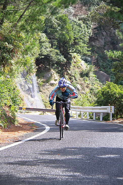 西部林道の細い道を快走