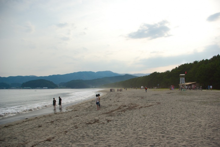 高田松原海岸の在りし日の風景。日本百景にも選ばれた松林だが、今は一本も残っていない