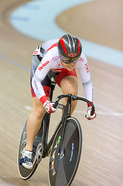 女子スプリント予選を走る前田佳代乃（鹿児島・鹿屋体育大学）