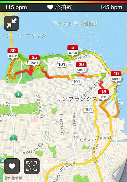 地図と心拍の関係などユニークな機能を搭載