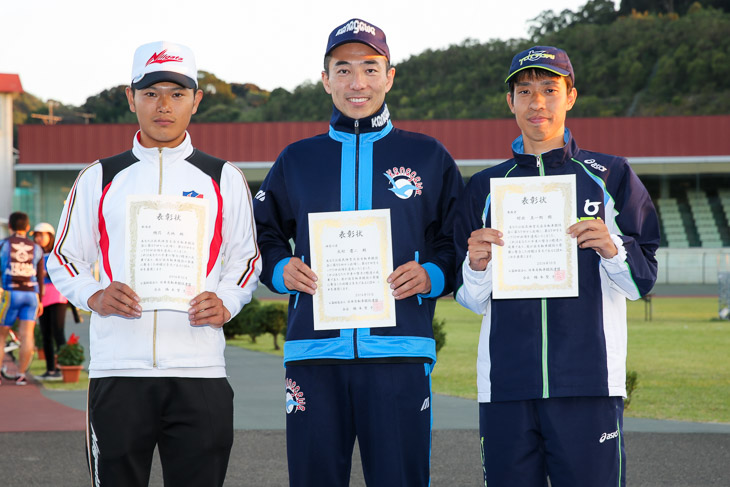 国体10年間出場者表彰　大村慶二（神奈川県）、穂苅大地（新潟県）、村出真一朗（鳥取県）