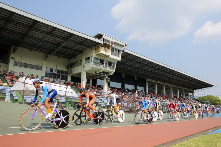 少年ポイントレース予選1組　冨尾大地（鹿児島・南大隅高）、沢田桂太郎（宮城・東北高）、中井唯晶（滋賀・瀬田工高）らが決勝へ