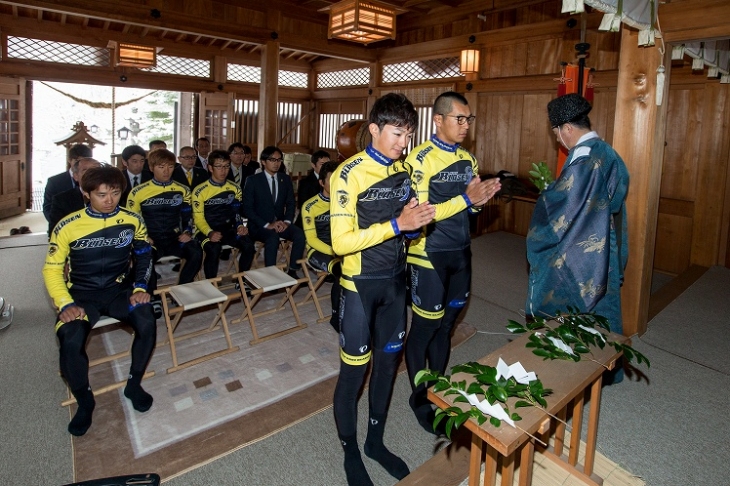 当日午前中には那須温泉神社にて必勝祈願祭を行った