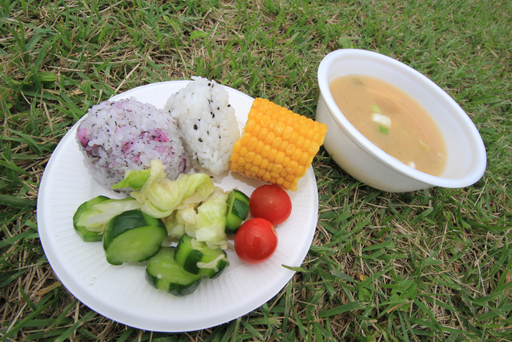 池ノ平のエイドでは、地元食材を目一杯味わえました