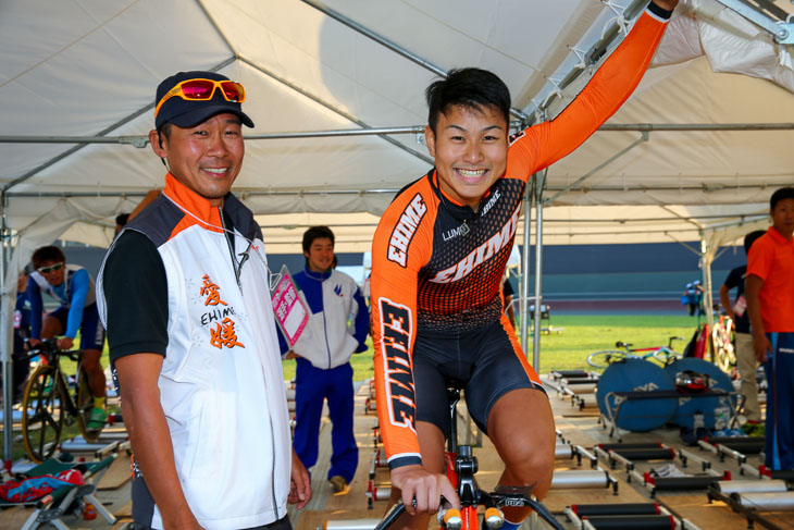 成年男子1kmタイム・トライアルとチームスプリントで優勝の松本貴治（愛媛県、朝日大）