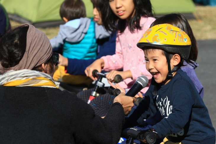 ストライダーレースも出走前にインタビューが入る