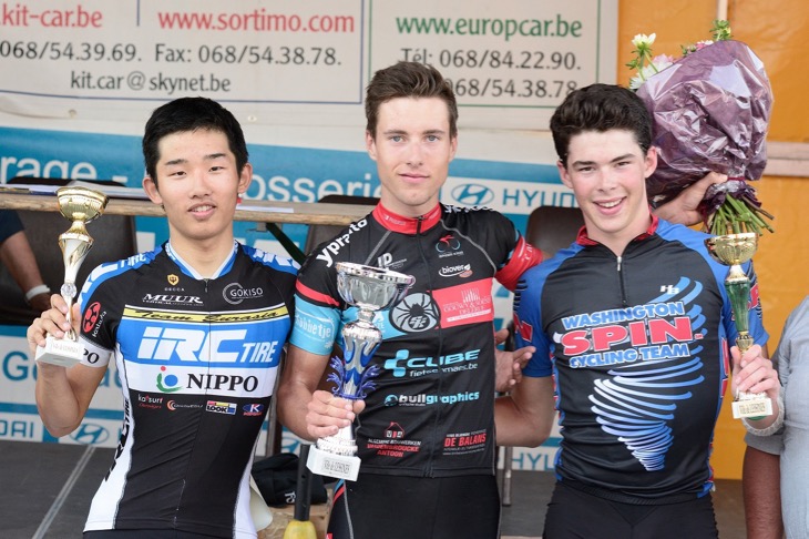 2015年8月12日に行われたGP DES CARRIERES - KERMESSE DU CAYOTEU（ジュニアカテゴリー）で2位に入った大町健斗