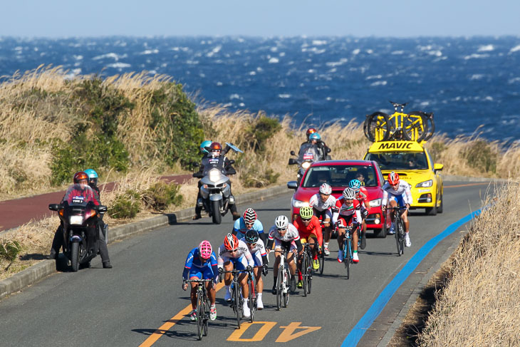 大島のコースは海沿い。1月のアジア選手権では強風が吹き荒れた