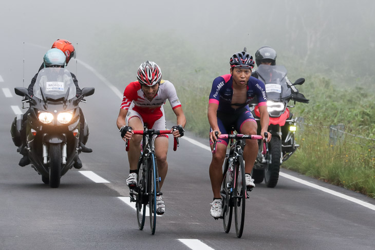 140km　45km地点、逃げる2人