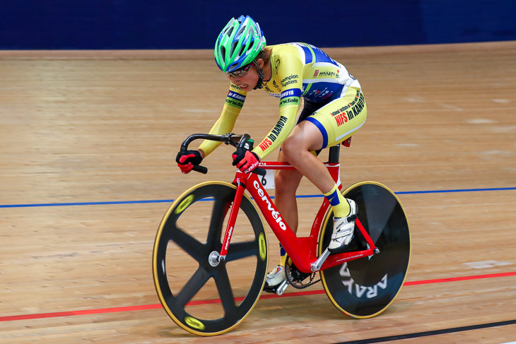 女子ポイントレース　優勝した橋本優弥（鹿屋体育大学）