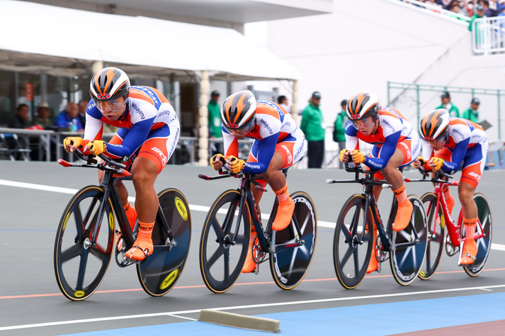 男子4kmチームパーシュート予選　3位　和歌山県（佐々木、橋本、岡本、森口）4分24秒482