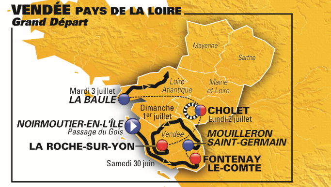 ペイ・ド・ラ・ロワール地域で第4ステージ途中までが行われる