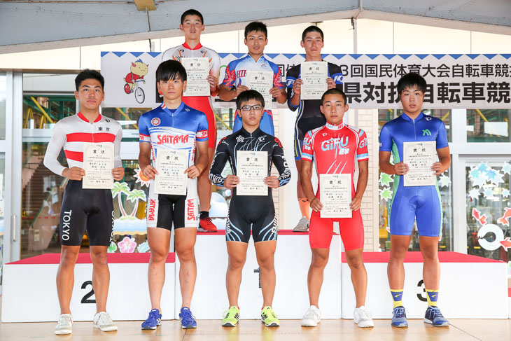 少年男子1kmタイムトライアル　表彰