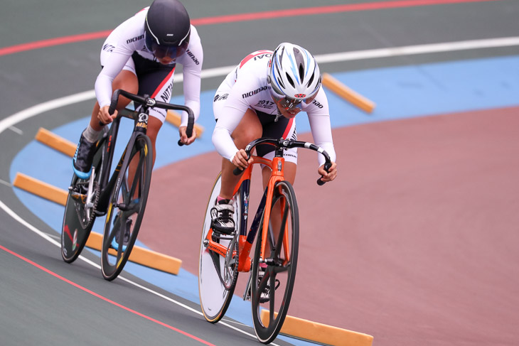 女子チームスプリント予選　1位　日本体育大（岡本、松本）46秒996　学連新　決勝戦へ