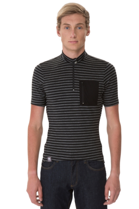 LIGNE8 RICHMOND STRIPE JERSEY（GreyBlac）