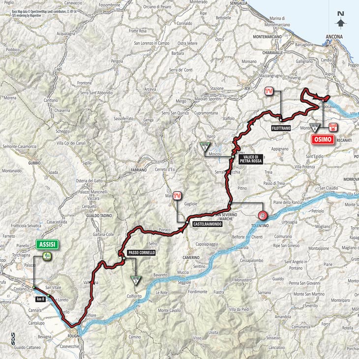 5月16日（水）第11ステージ　アッシジ〜オージモ　156km　☆☆☆