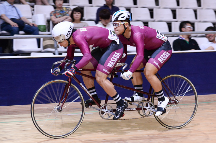 タンデムスプリント予選2位　早稲田大学 12秒784（学連新・大会新）