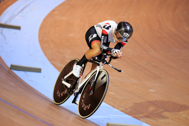 男子4km個人パーシュート優勝 窪木一茂(チームブリヂストンサイクリング )予選タイム4分20秒065は日本新記録