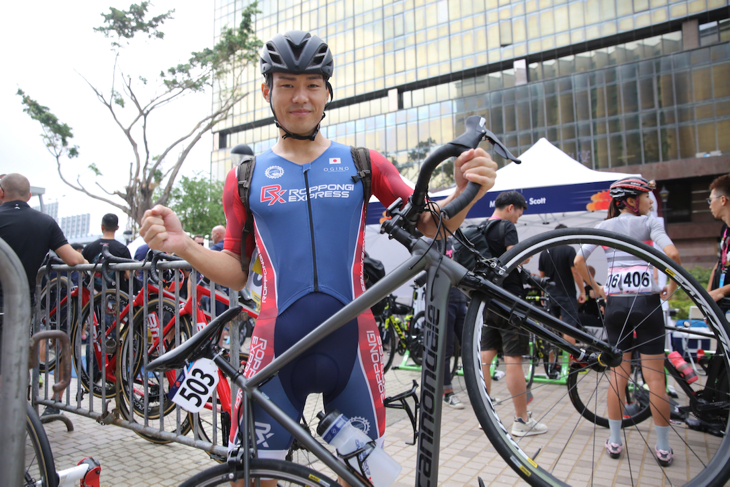 日本から男子レースに参加した佐藤智也さん（Roppongi Express）「香港に来る機会が多くタイミングも合ったので初参加しました！僕のレース後にハンマーシリーズがあるので1度で2度楽しめる良いイベントですね」