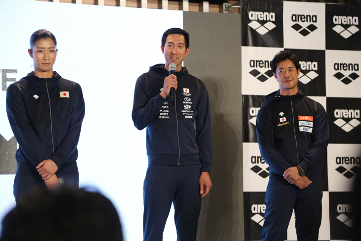 日本自転車競技連盟所属選手を代表して登壇した山本幸平