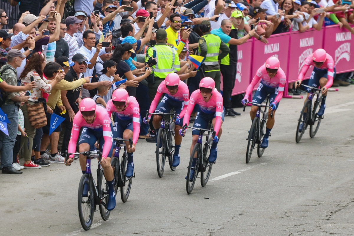 トップタイムで優勝したEFエデュケーションファーストプロサイクリング