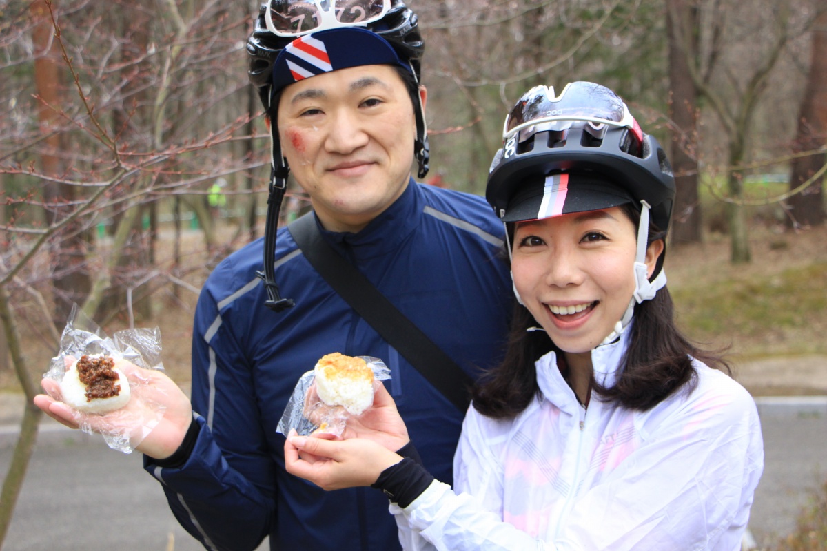 昨年はサイクルトレインに参加したカップルは80kmにエントリー