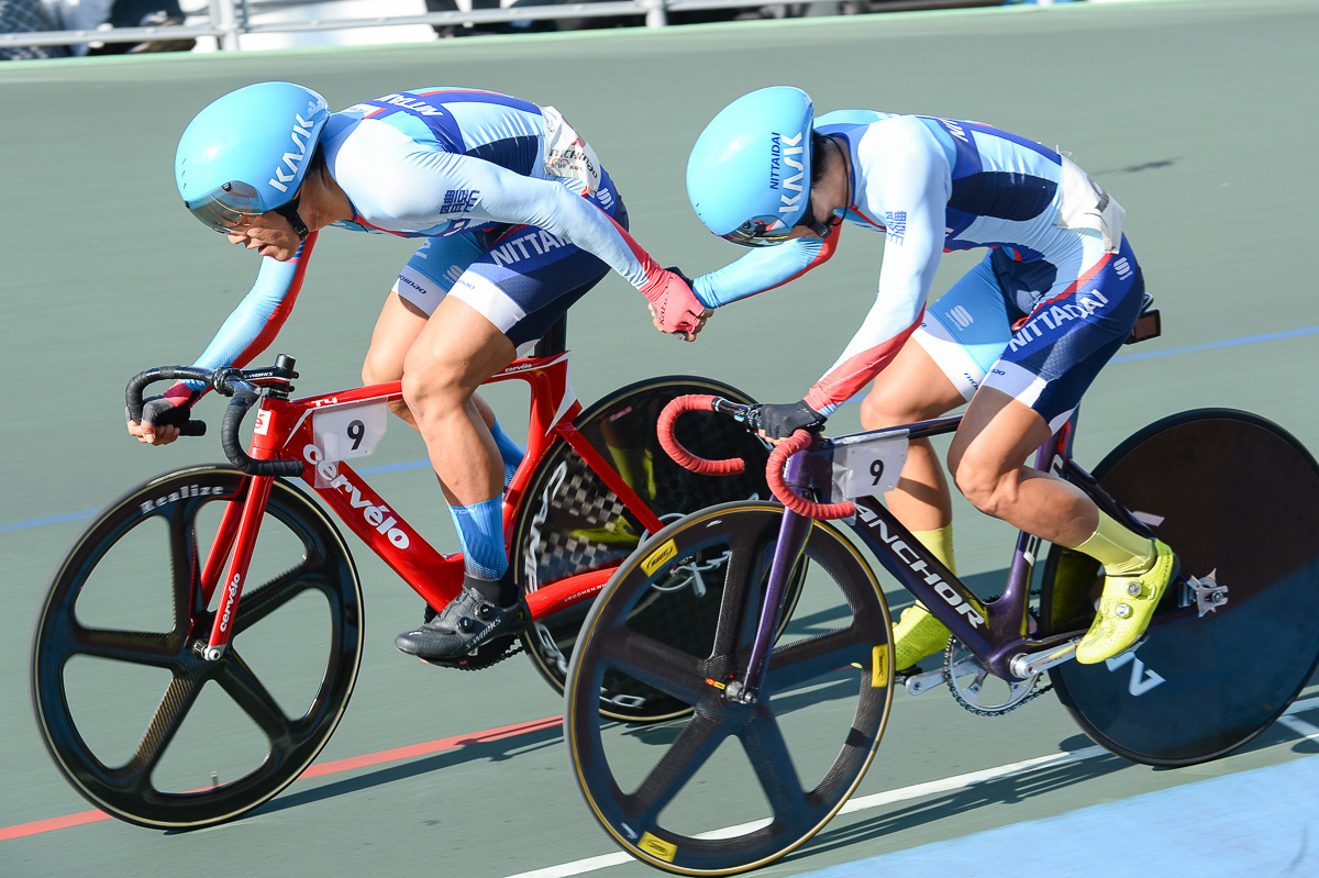 男子マディソン優勝 日本体育大学