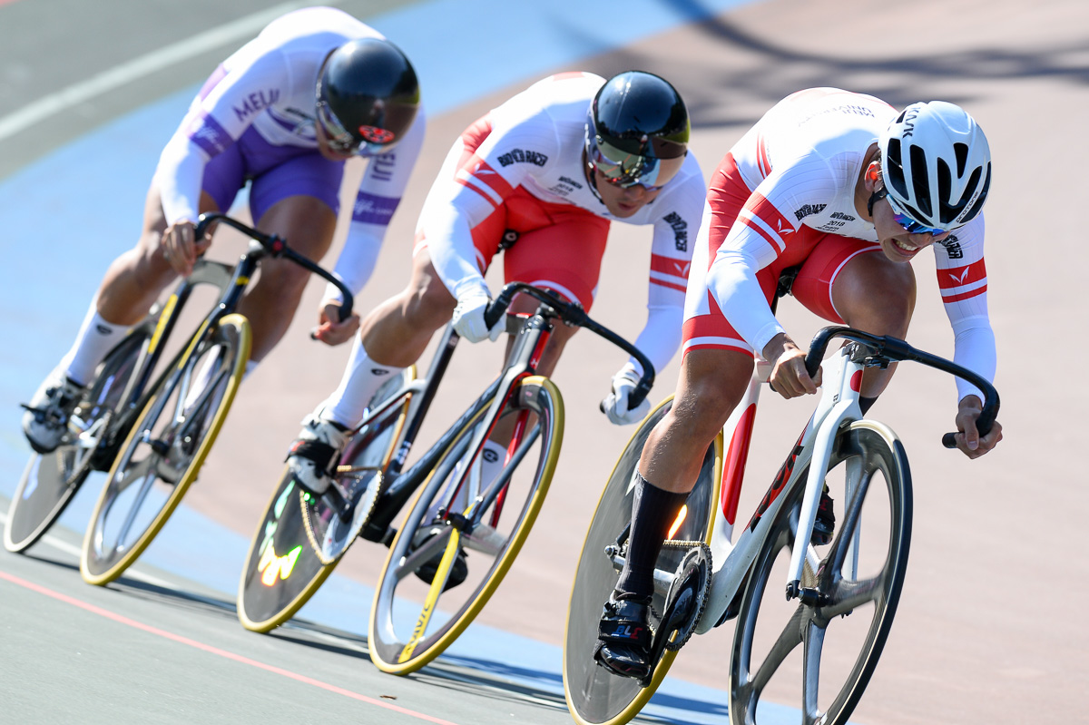 男子チームスプリント 2位 明治大学（写真は予選時）