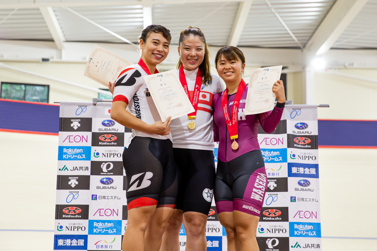 大会2日目　女子エリート　ケイリン表彰式