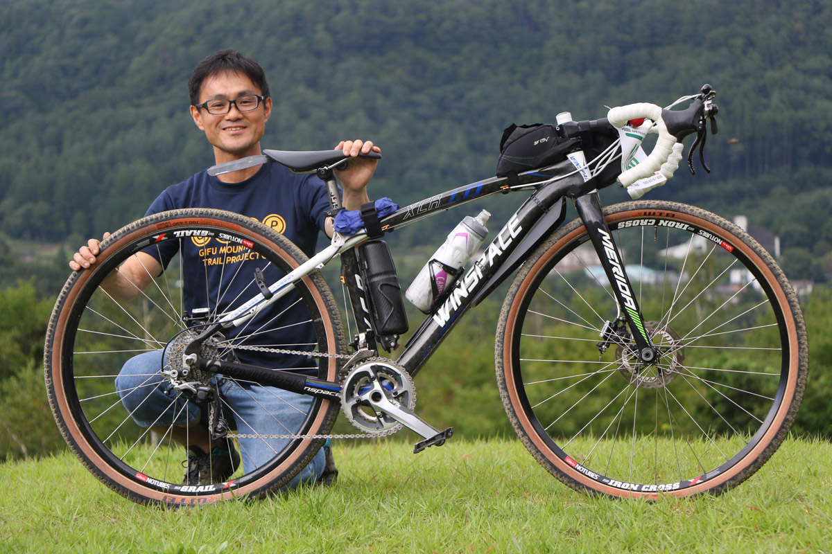 中村敬さんはMTBにシクロクロスフォークをインストールしたミックスバイクで42kmに挑戦