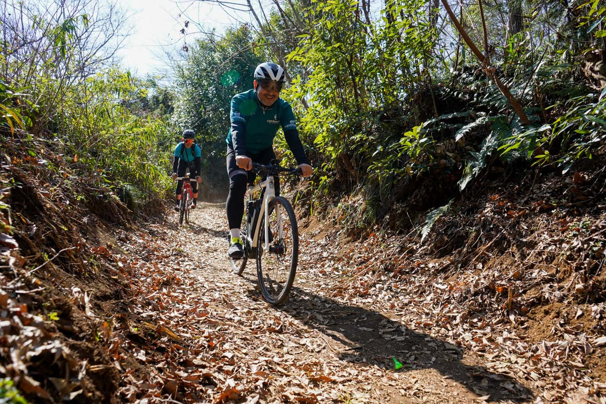 あまりオフロードには興味がなさそうだった会長がこの笑顔である。グラベル×E-BIKEというのも楽しそうだ