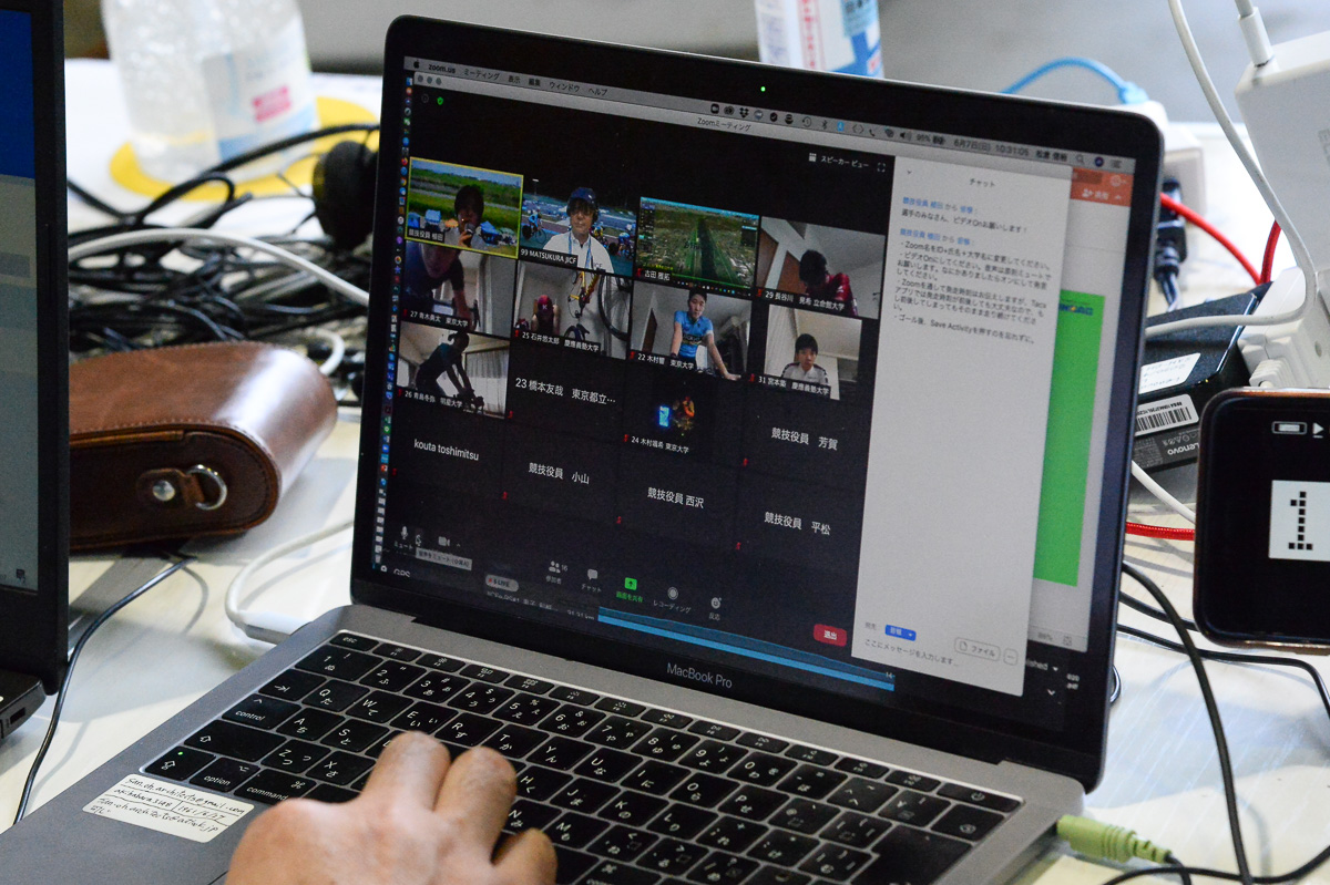 おうち参加者と大会本部はZOOMでつないで連絡を取る