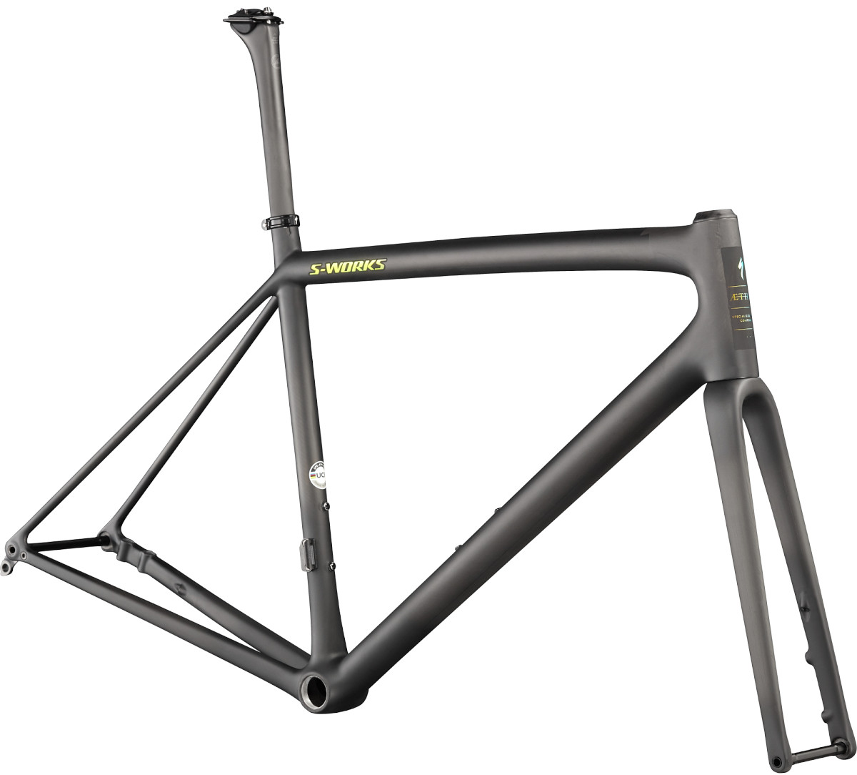 S-WORKS AETHOS フレームセット（Satin Carbon/Jet Fuel）