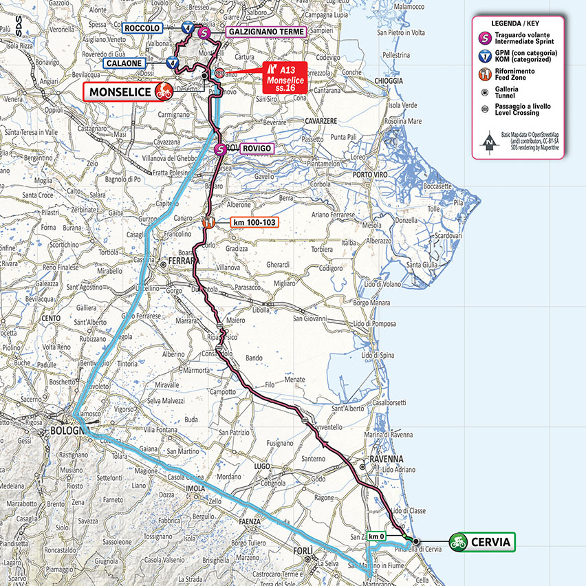 10月16日（金）第13ステージ　チェルヴィア〜モンセリーチェ　192km　☆☆