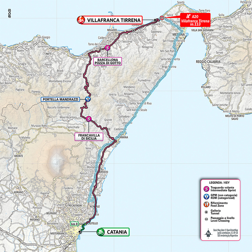 10月6日（火）第4ステージ　カターニア〜ヴィッラフランカティッレーナ　140km　☆☆