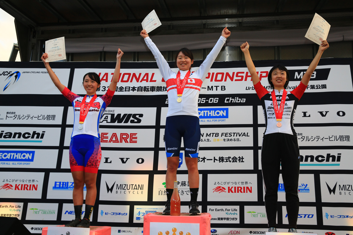 女子は小林あか里（中央、CMC/Aigle）と川口うらら（右、日本体育大学）の2名が参加