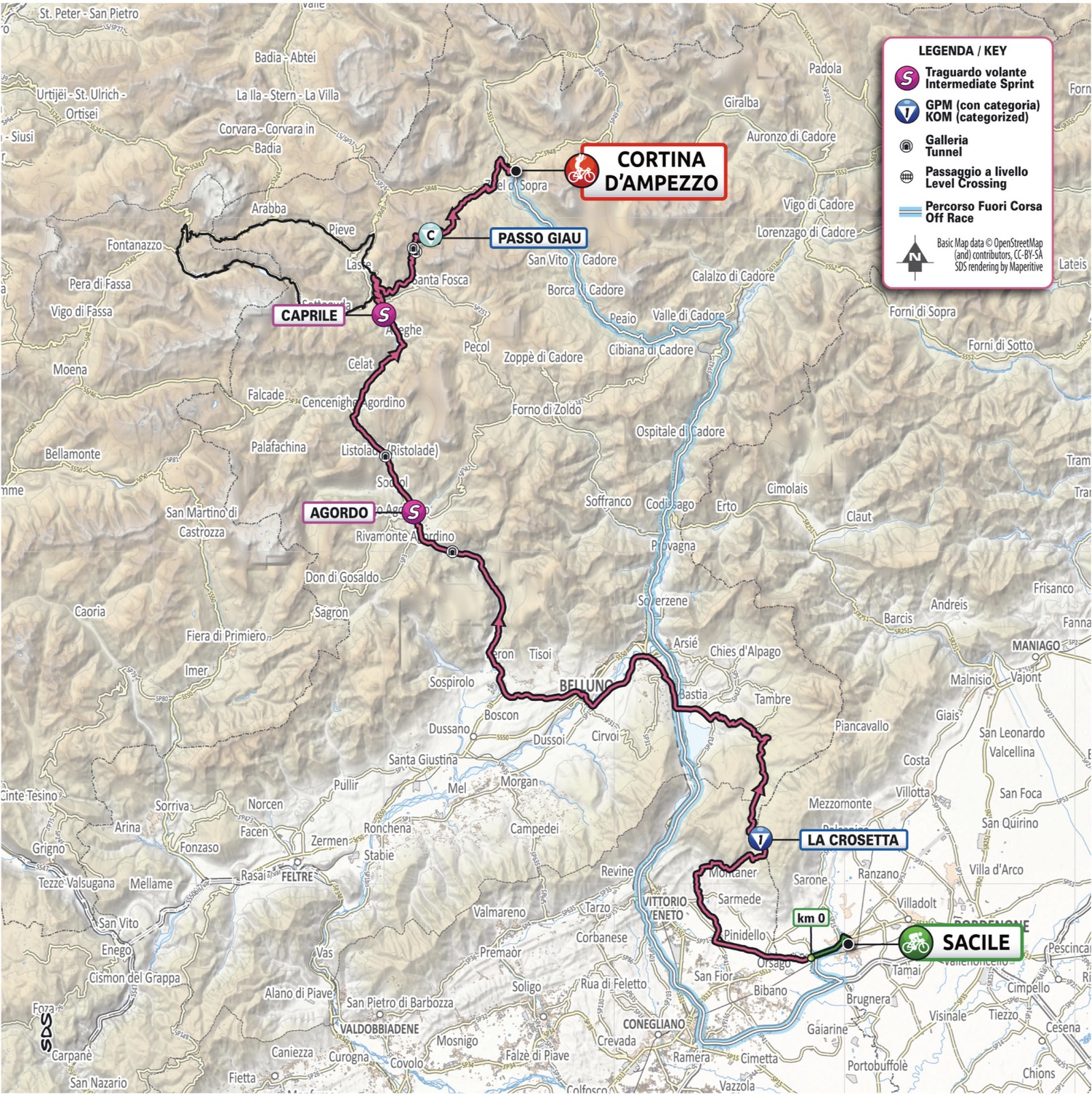 5月24日（月）第16ステージ サチーレ〜コルティナ・ダンペッツォ　153km　★★★★★