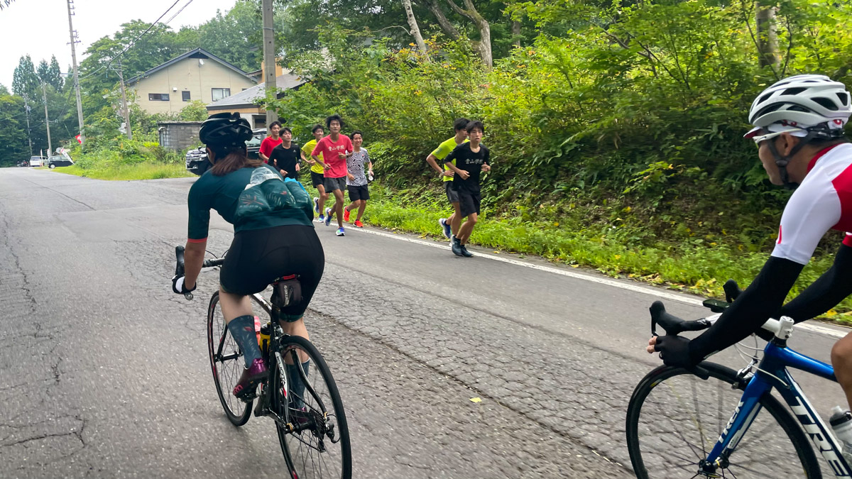 黒姫高原では何人ものランナーとすれ違った