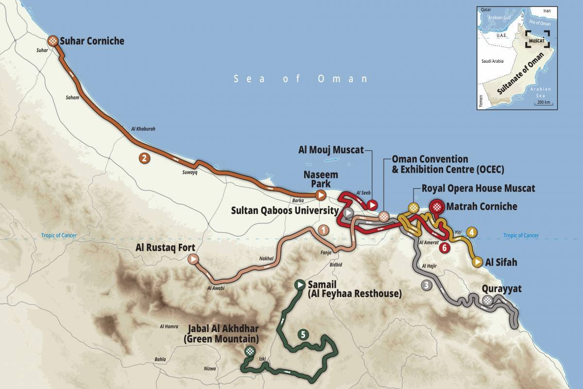 ツアー・オブ・オマーン2022コースマップ