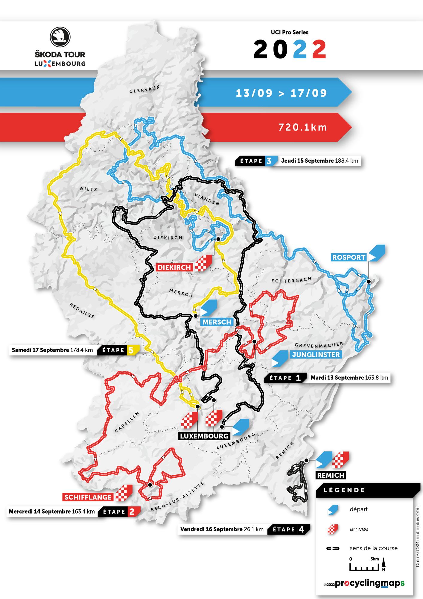 ツール・ド・ルクセンブルク2022コースマップ