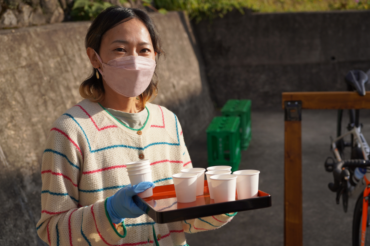 フルーティーな乳酸菌入りの甘酒が振る舞われた