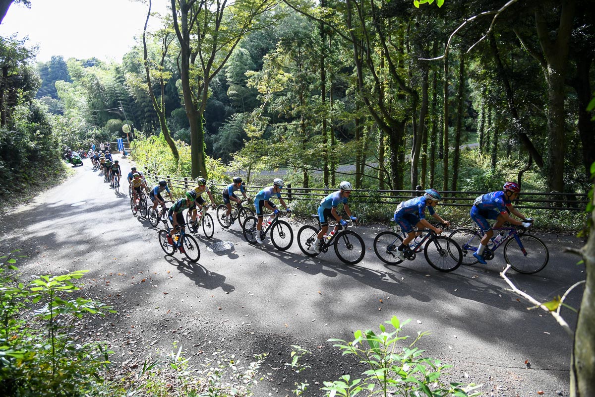 コース唯一の登り区間　雑木林の中は日中でも薄暗い