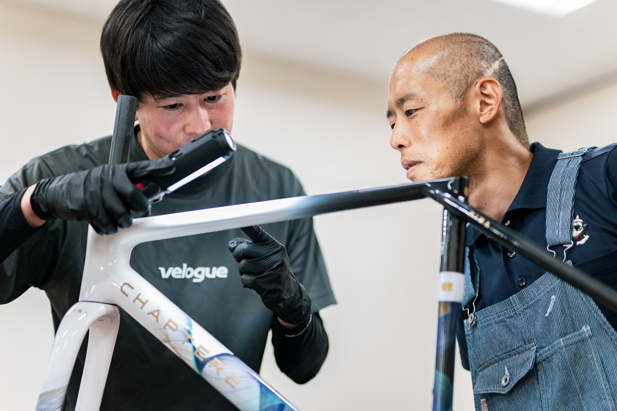 ポリッシュの施工場所と未施工場所をチェック。目視でも違いがわかる
